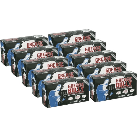 Eppco Grease Bully Nitrile Gloves, Powder and Latex Free, Black, 6MIL, Microtexture, Extra Large, 10 Boxes