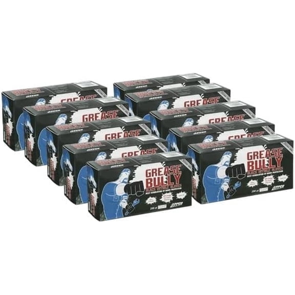 Eppco Grease Bully Nitrile Gloves, Powder and Latex Free, Black, 6MIL, Microtexture, XXL, 10 Boxes