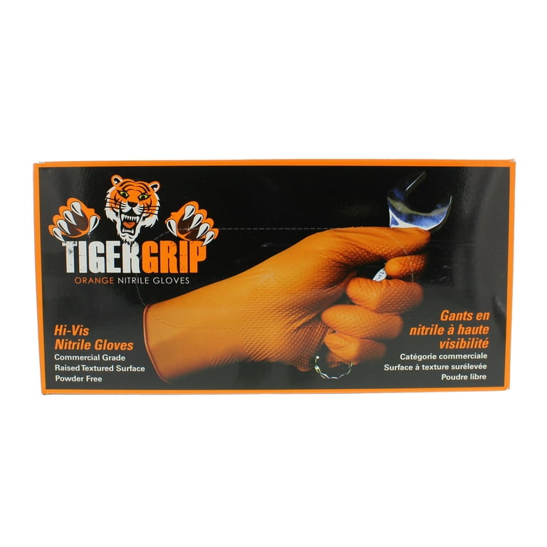 Eppco Tiger Grip Orange Nitrile Gloves Mil Size Large