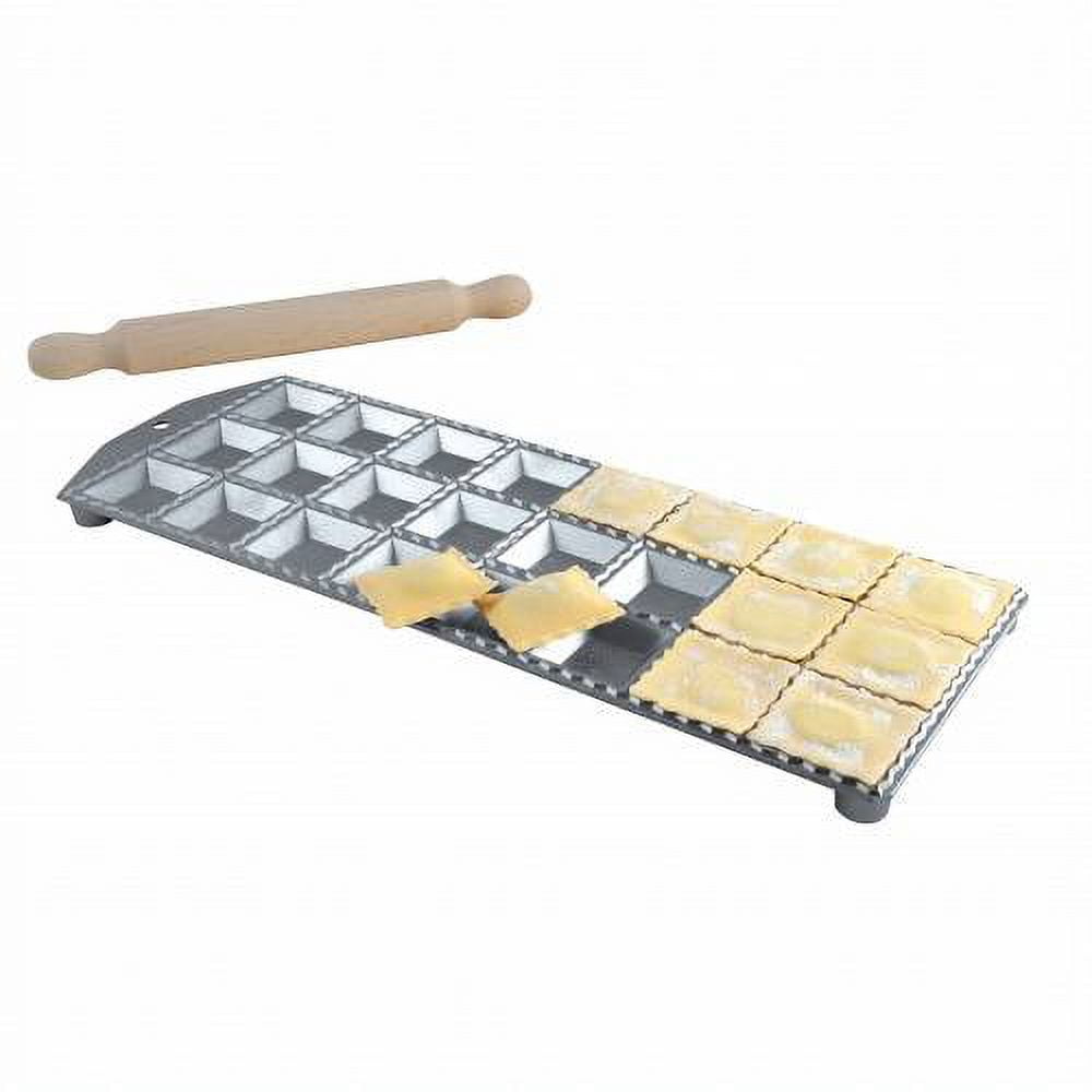 Mini Ravioli Maker Eppicotispai 24-Hole Aluminum Square Ravioli Maker with Rolling Pin ...