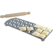 Eppicotispai 24 Holes Aluminum Round Ravioli Maker with Rolling Pin