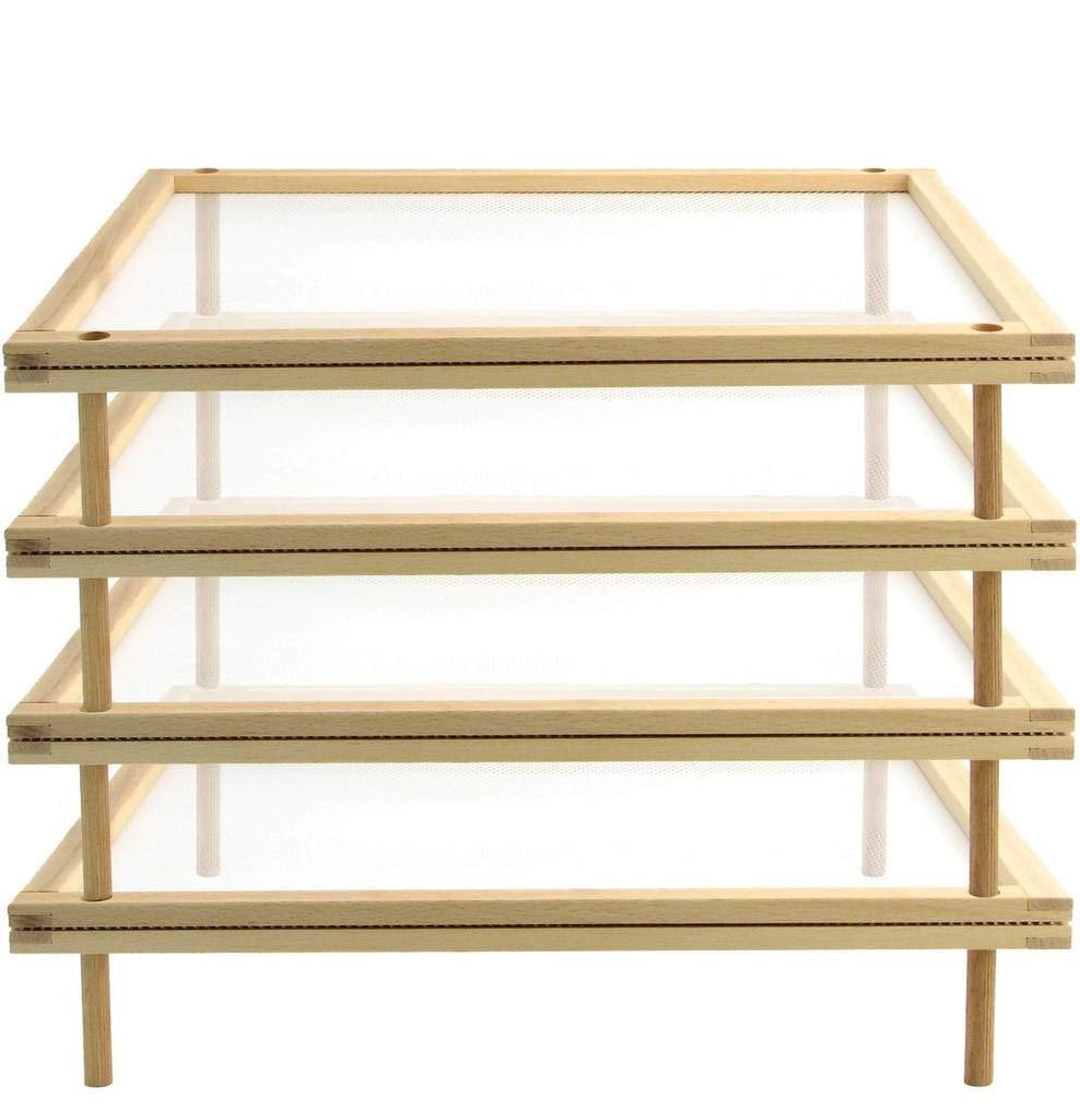 Eppicotispai 4-Tier Beechwood Stackable Food Dryer with Net