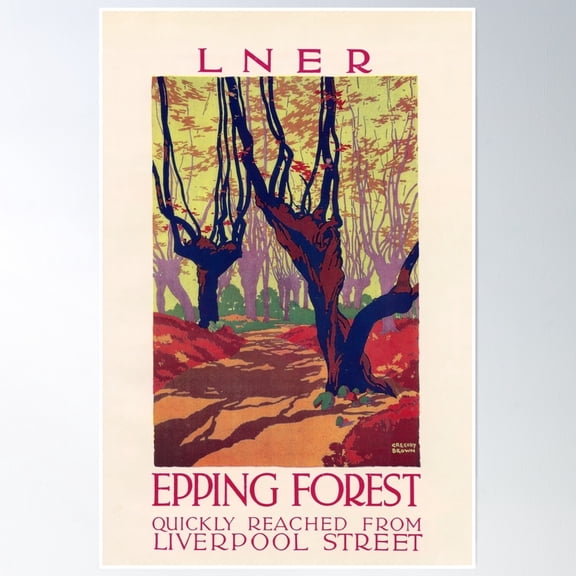 Epping Forest Retro Poster Wall Art, Modern Wall Decor, 8x12 UNFRAMED