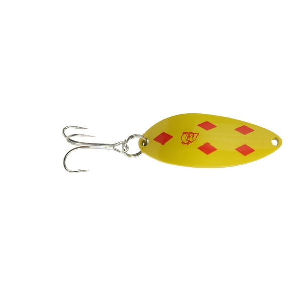 Eppinger Devle Dog Fishing Spoon - Yellow Red Diamonds - 1/2 Oz