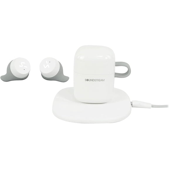 Soundstream HEQC-WT H2GO IPX6 Wireless Headphones EarBuds+Wireless Charging Pad