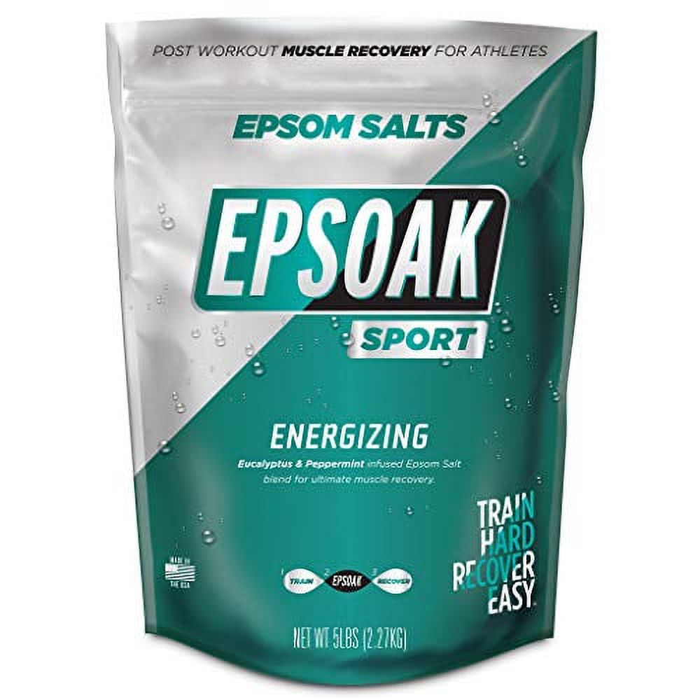 Epsoak Sport Epsom Salt for Athletes 5 lb. Energizing Therapeutic soak with Eucalyptus and