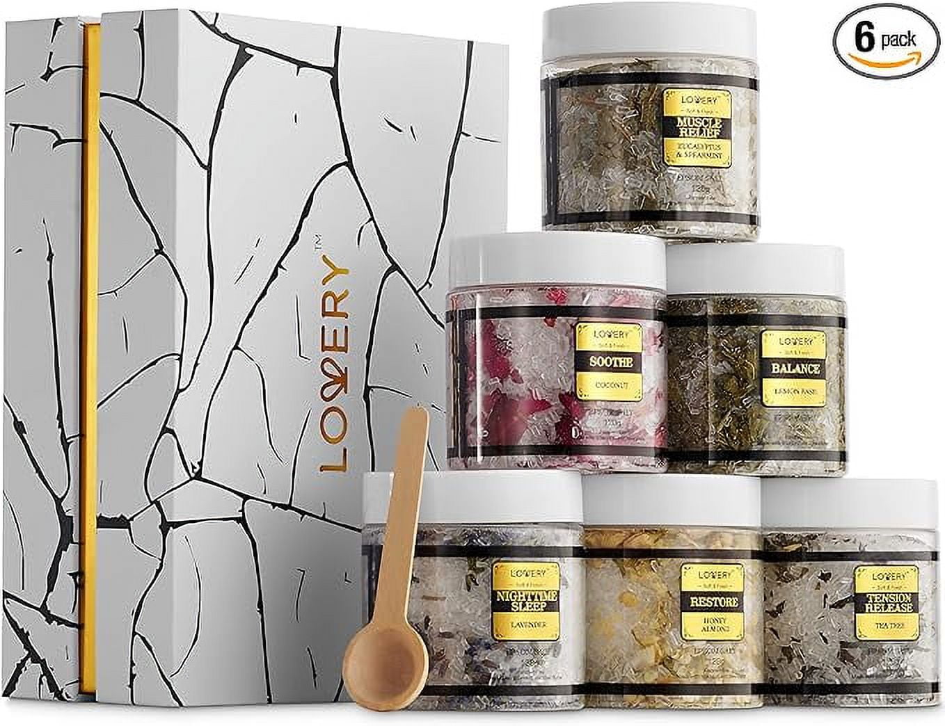 Epsom Bath Salts Gift Set, Relaxing Spa Salt with Essential Oils