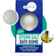 Epsom-It Epsom Salt Bath Bomb - Magnesium Sulfate Epsom Salts for Soaking Sore Muscles & Tired, Achy Feet, Magnesium Bath Soak for Women & Men, Unscented, 2-Pack