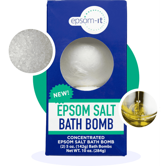 Epsom-It Epsom Salt Bath Bomb with Magnesium Sulfate, Unscented, 2-Pack