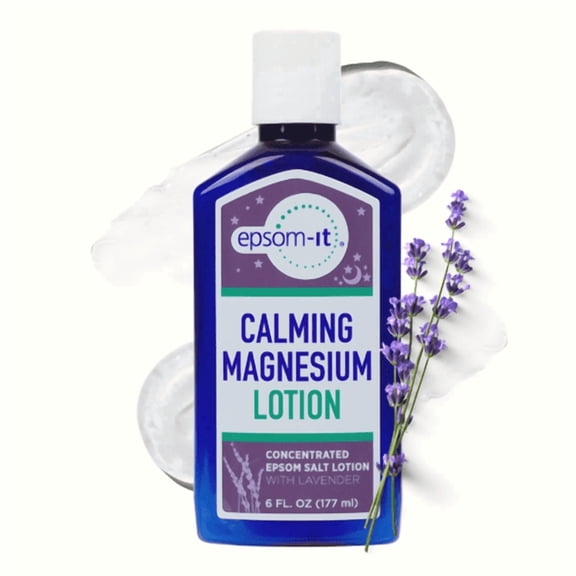 Epsom-It Magnesium Lotion with Lavender and Shea Butter for Sleep, Relaxation, and Muscle Stiffness, 6 oz Bottle
