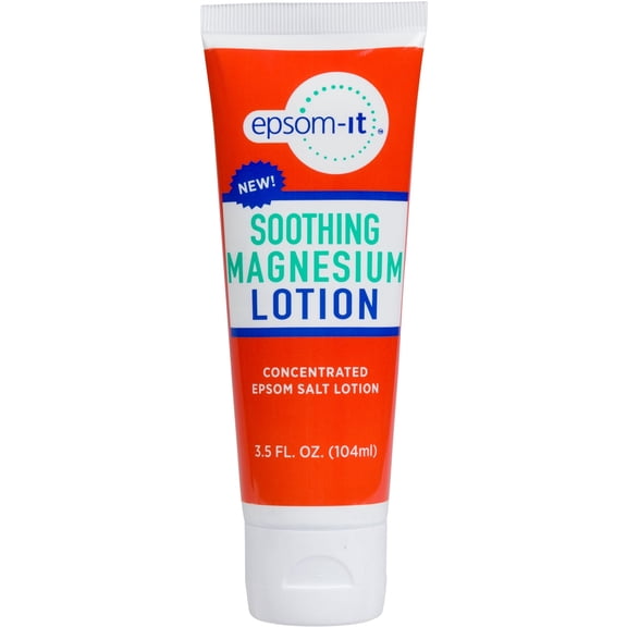 Epsom-It Fast Absorbing Soothing Magnesium Lotion with Shea Butter for Relaxation and Muscle Stiffness, 3.5 oz Tube