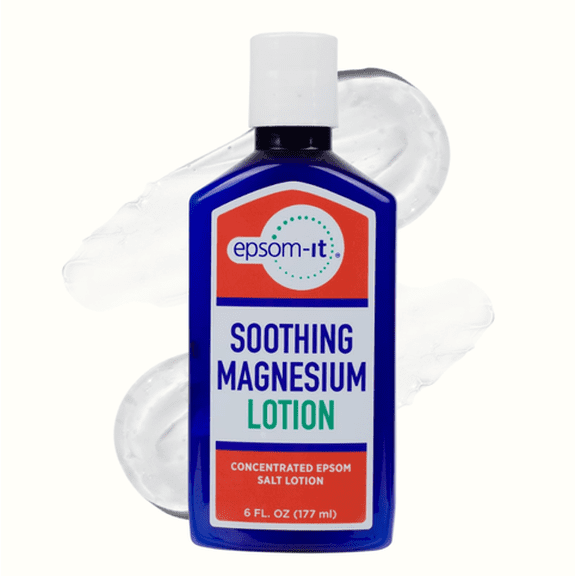 Epsom-It Fast Absorbing Soothing Magnesium Lotion with Shea Butter for Relaxation and Muscle Stiffness, 6 oz Bottle