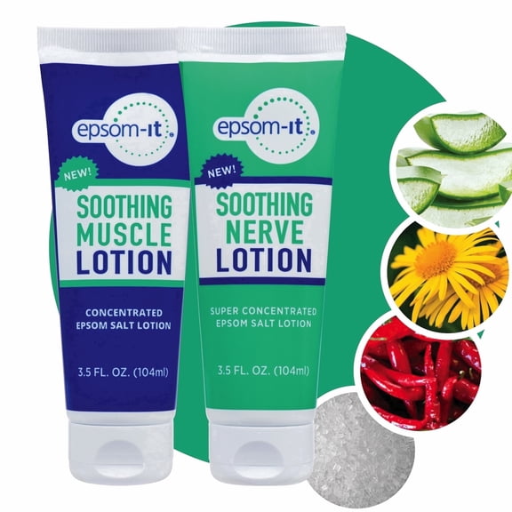 Epsom-It Muscle and Nerve Pain Relief Tube Bundle with Magnesium Sulfate- 2 Pack, each 3.5 Fl Oz