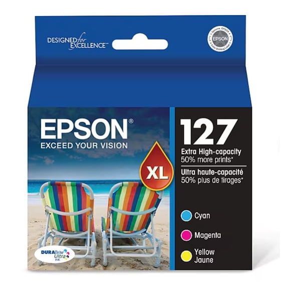 Epson 127 DURABrite Ultra Ink Color Combo Pack – Cyan, Magenta, Yellow ...