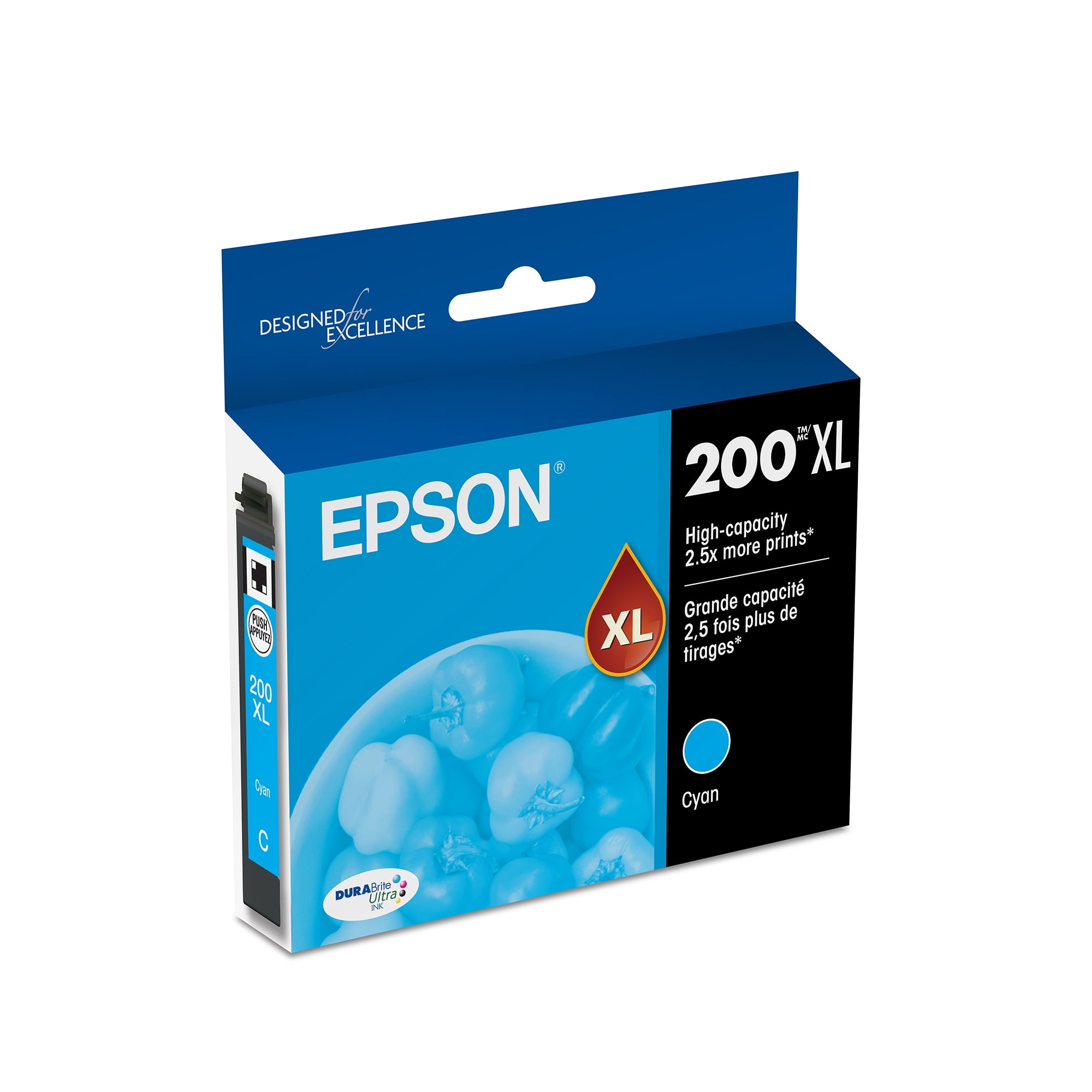 Epson 200 DURABrite Ultra Ink High Capacity Cyan Cartridge (T200XL220-S) Works with WorkForce WF-2520, WF-2530, WF-2540, Expression XP-200, XP-300, XP-310, XP-400, XP-410