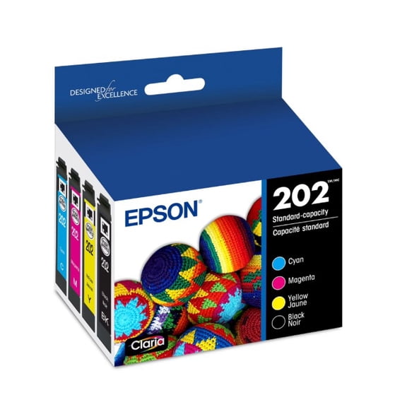 Epson 202 Claria Genuine Ink Standard Capacity Black & Color Cartridge Combo Pack (T202120-BCS) for Expression XP-5100 & WorkForce WF-2860  Genuine Epson Ink  Sold without Manufacturer Warranty