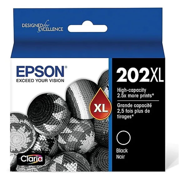 Epson 202XL Claria Genuine Ink High-Capacity Black Cartridge (T202XL120) Genuine Epson Ink for Expression & WorkForce Printers Sold without Manufacturer Warranty