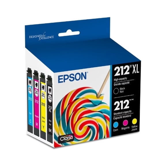 Epson 212XL High-Capacity Black & Color Combo Pack Ink Cartridges Compatible with XP-4105 & WF-2850 Printers (Sold without manufacturer warranty)