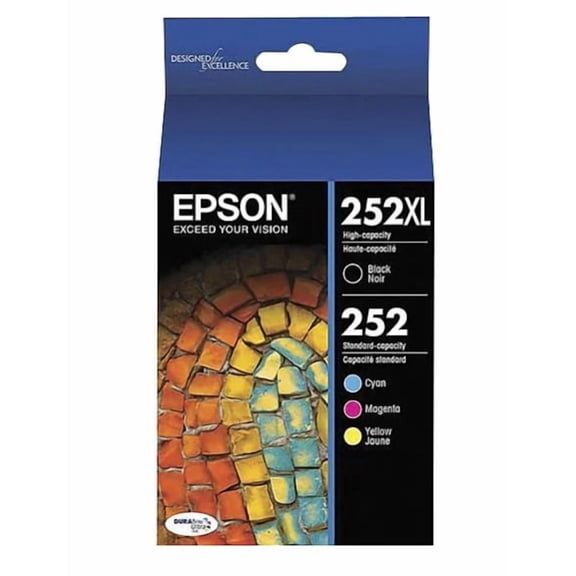 Epson 252XL Black & 252 3-color ink, Sold Without Manufacturer Warranty