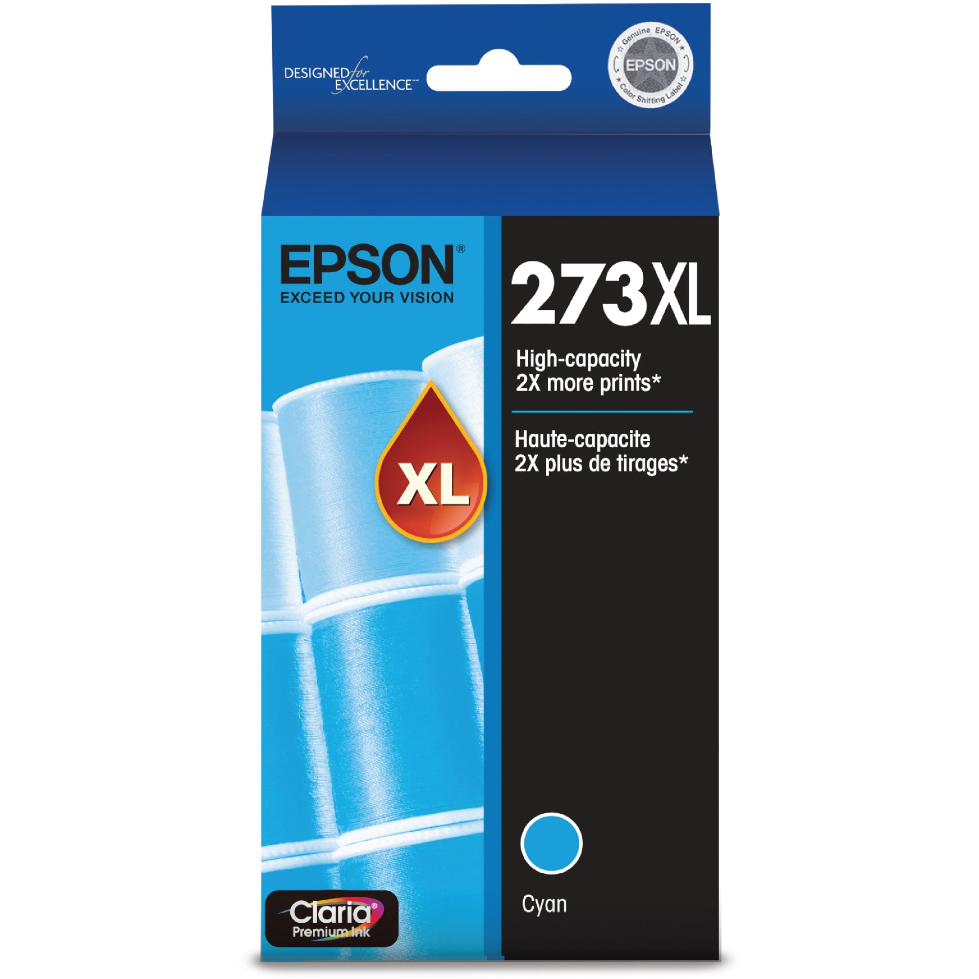 Epson® 273XL (T273XL220-S) Claria Premium High-Yield Cyan Ink Cartridge