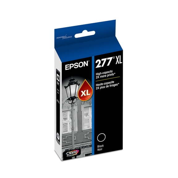 Epson 277 Claria Photo HD Ink High Capacity Black Cartridge (T277XL120-S) Works with Expression Photo XP-850, XP-860, XP-950, XP-960, XP-970