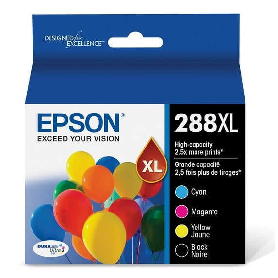 Epson 288 DURABrite Ultra Ink High Capacity Black & Color Cartridge Combo Pack (T288XL-XCS) Works with Expression XP-330, XP-430, XP-434, XP-340, XP-440, XP-446