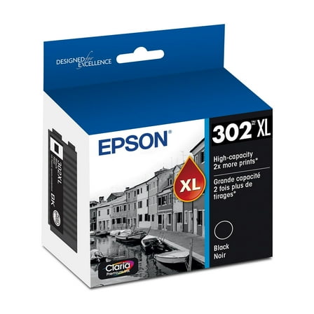 Epson 302 Claria Premium Ink High Capacity Black Cartridge (T302XL020-S) Works with Expression Premium XP-6000, XP-6100