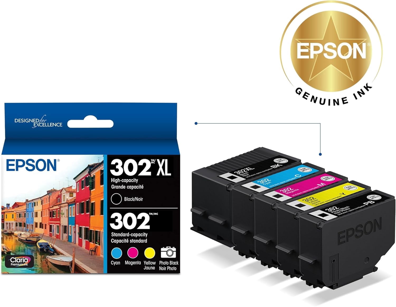 Epson 302 Claria Premium Ink High Capacity Black & Standard Color ...