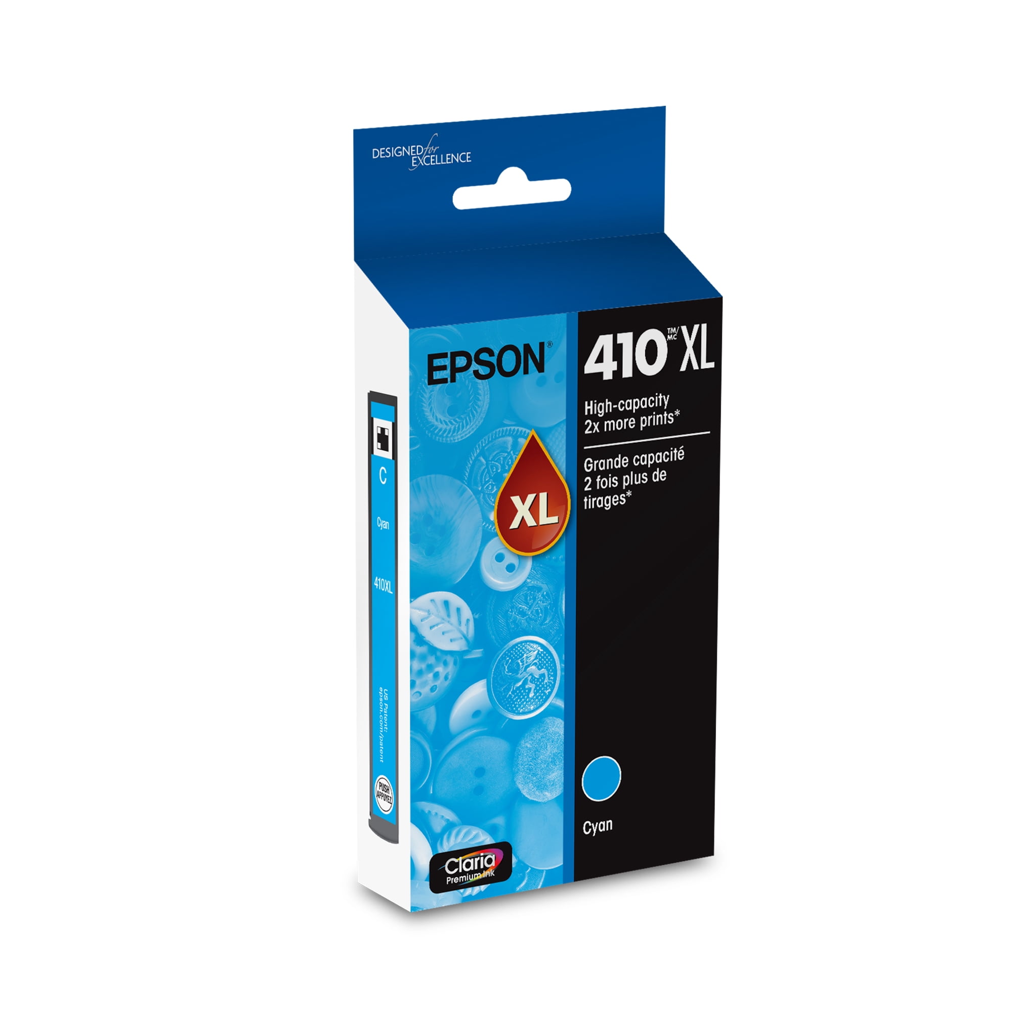 Epson 410 Claria Premium Ink High Capacity Cyan Cartridge (T410XL220-S) Works with Expression Premium XP-530, XP-630, XP-640, XP-7100, XP-830