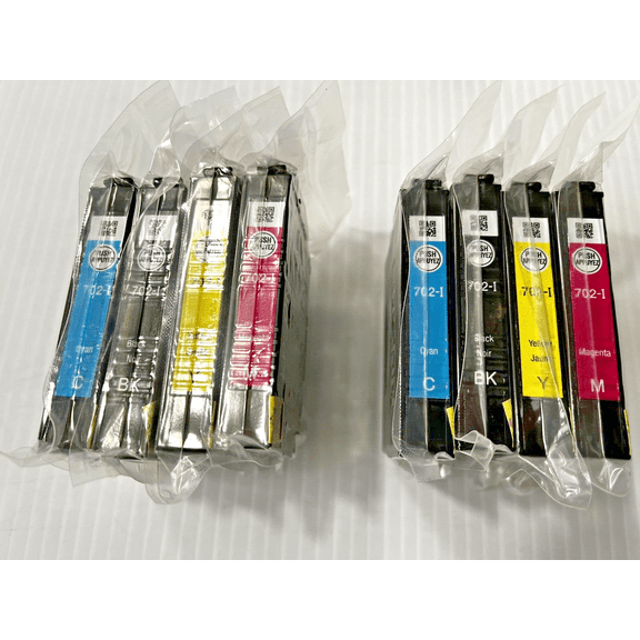 Epson 702 Ink Set of 8 (2 SETS) CMYK INITIAL NEW OEM Sealed Genuine 702i WF3720