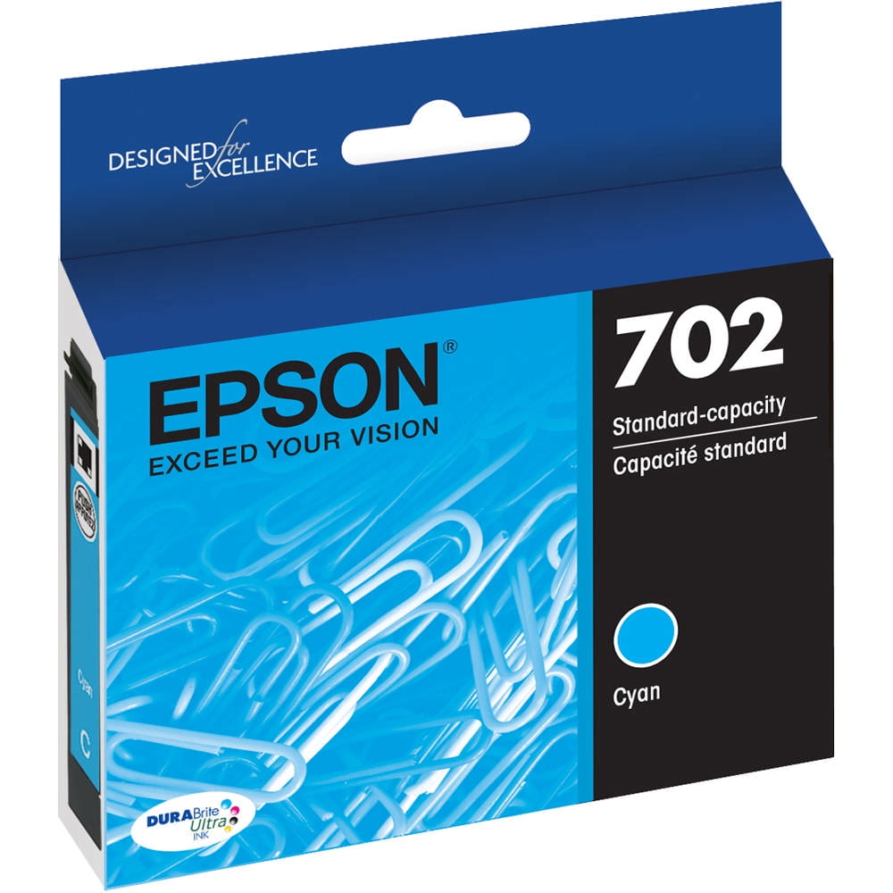 Epson 702 Standard-capacity Cyan Ink Cartridge works with WF-3720