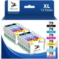 thumbnail image 1 of Epson 79 Ink Cartridge Replacements for Epson 79 High Yield Ink Cartridges for use in Artisan 1430, Stylus 1400, 12-Pack, 1 of 7