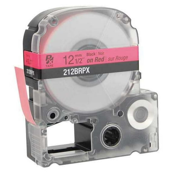Epson Label Cartridge, Black on Red, Labels/Roll: Continuous 212BRPX