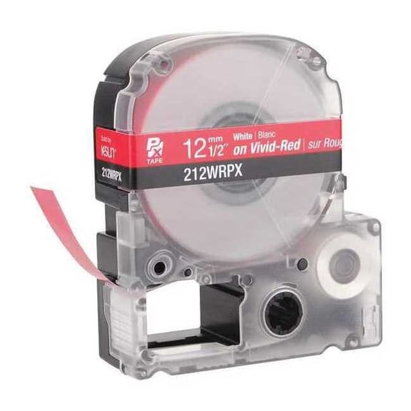Epson Label Cartridge, White on Red, Labels/Roll: Continuous 212WRPX