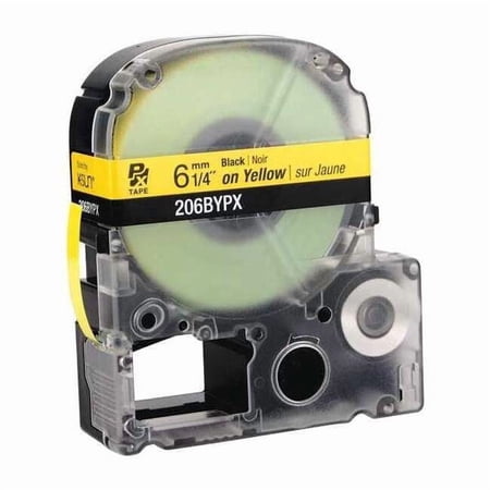Epson Label Cartridge, Black on Yellow, Labels/Roll: Continuous 206BYPX