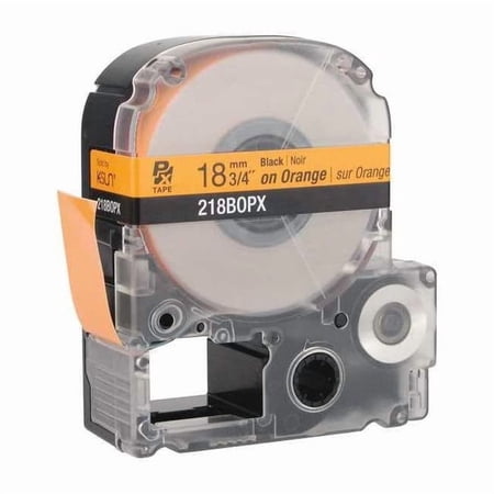 Epson Label Cartridge, Black on Orange, Labels/Roll: Continuous 218BOPX