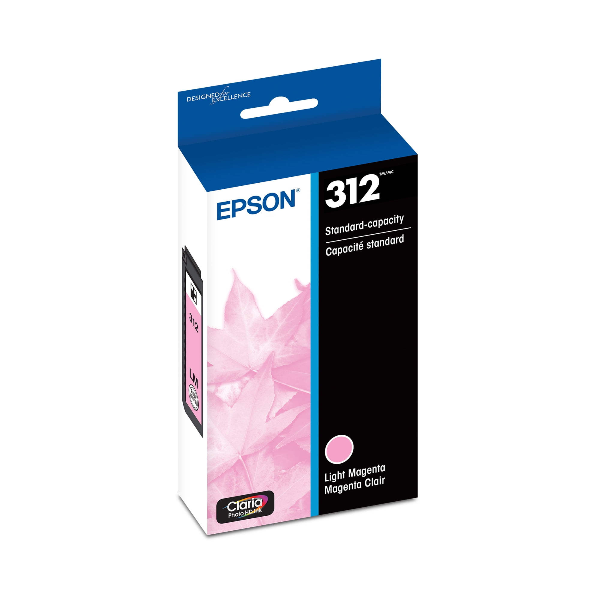 Epson 312 Claria Photo HD Ink Standard Capacity Light Magenta Cartridge (T312620-S) Works with Expression Photo XP-8500, XP-8600, XP-8700, XP-15000