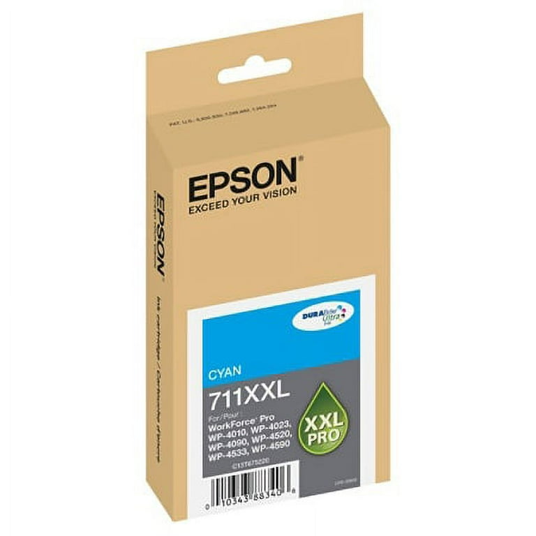 T711XXL220 (711XL) DURABrite Ultra Ink, 3400 Page-Yield, Cyan T711XXL220 (711XL) DURABrite Ultra Ink, 3400 Page-Yield, Cyan