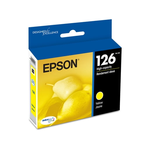 Epson 126 DURABrite Ultra Ink Yellow Cartridge For WF-3520, WF-3530, WF-3540, WF-520, WF-545, WF-630, WF-633, WF-635, WF-645, WF-7010, WF-7510, WF-7520, WF-840, WF-845 and other select models