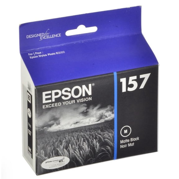 Epson T157820 UltraChrome K3 Black Ink Cartridge (157 Series) High-Capacity Photo Black Ink Cartridge (Sold without manufacturer warranty)