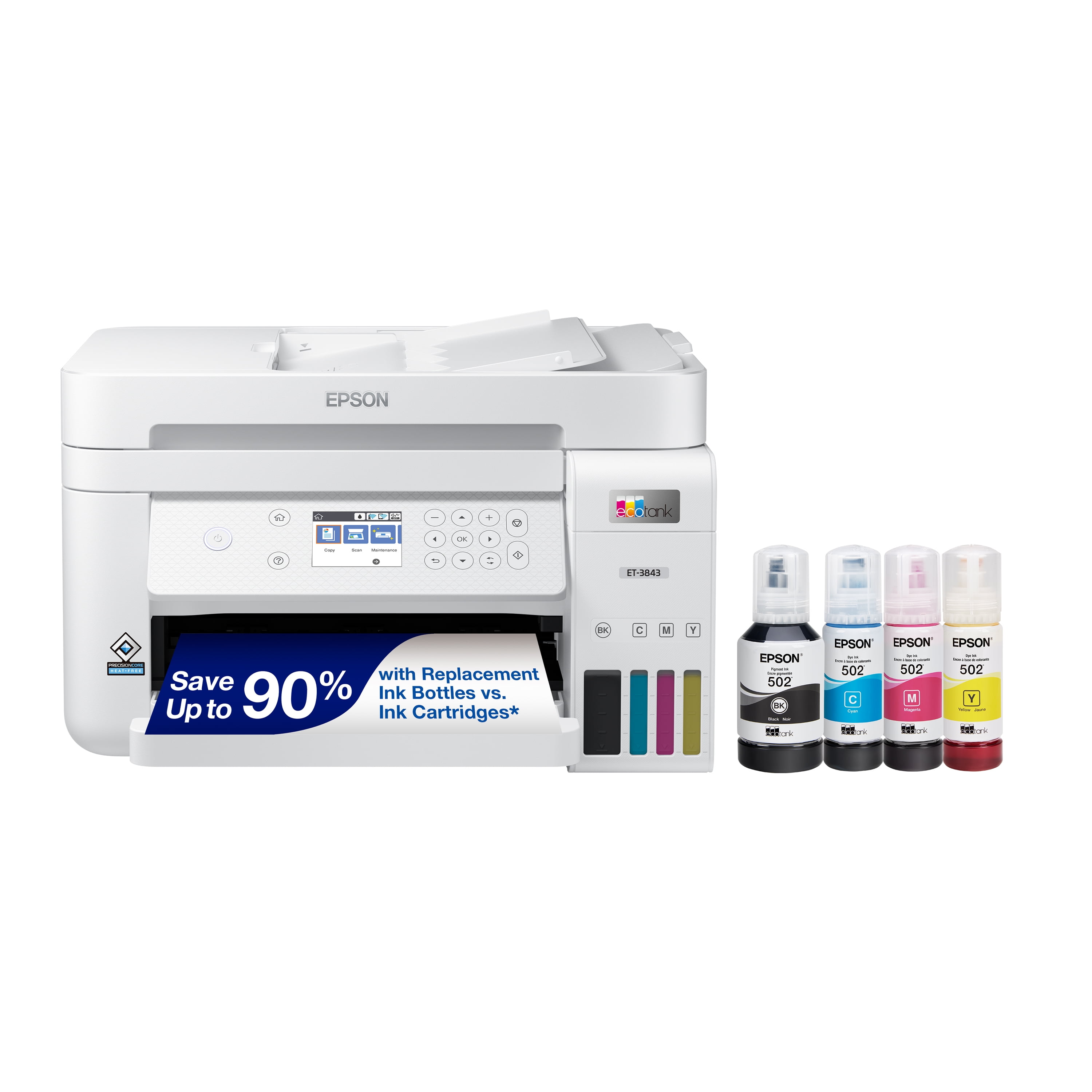 Epson EcoTank ET3843 Wireless AllinOne Refillable Supertank Printer