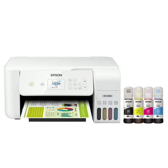 Epson EcoTank ET-2720 Wireless All-in-One Color Supertank Printer - White