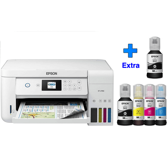 Epson EcoTank ET-2760 Special Edition Wireless Color All-in-One Supertank Printer with extra Bonus Black Ink