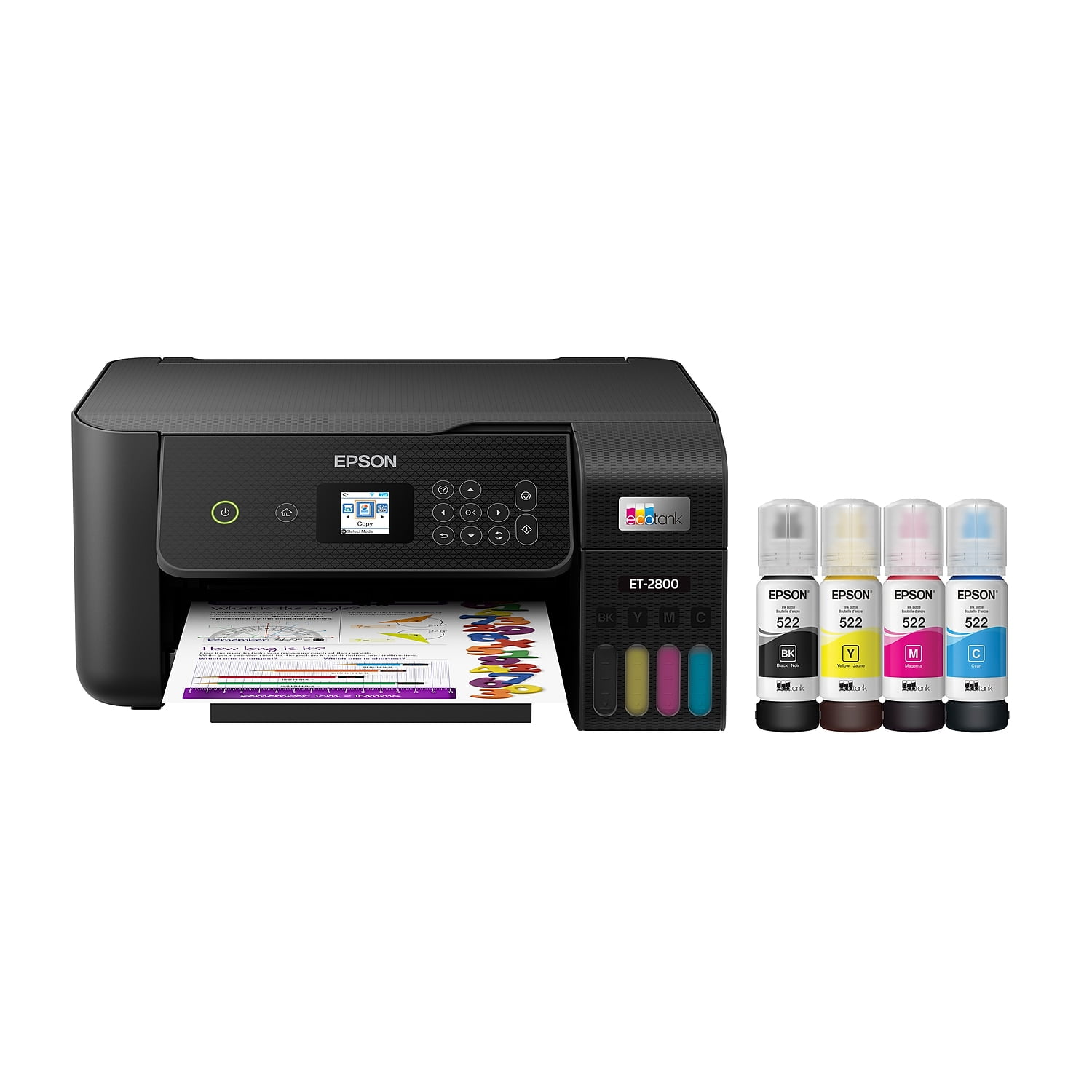 Epson EcoTank ET 2800 Wireless Color All in One Cartridge Free Supertank Printer with Scan and Copy The Ideal Basic Home Printer Black