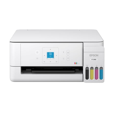 Epson EcoTank ET-2903 Wireless All-in-One Color Supertank Printer with up to 3 Years of Ink, Refillable Tanks, Perfect for Home, 11 PPM, 1.44" Color Screen, Built-in Scanner White