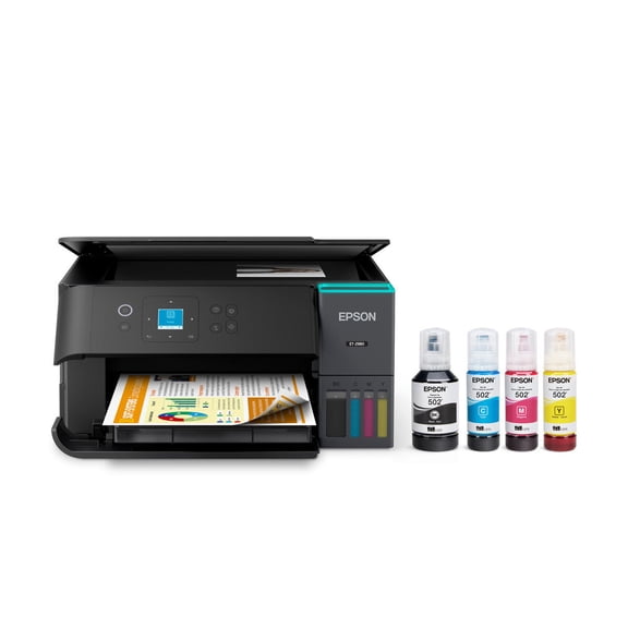 Epson EcoTank ET-2980 Wireless Duplex All-in-One Cartridge-Free Supertank Color Inkjet Printer, Black