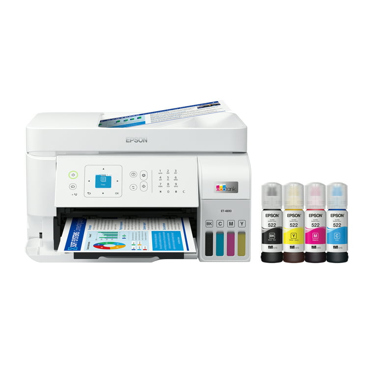 EcoTank ET-4810 Wireless All-in-One Printer with Scanner, Copier, Fax, ADF and Ethernet - Walmart.com