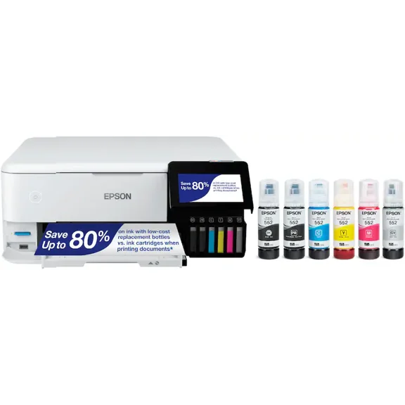 Epson - EcoTank Photo ET-8500 Wireless Color All-in-One Supertank Printer - 5760 x 1440 dpi Print - Automatic Duplex Print - 100 sheets Input (Sold without manufacturer warranty)