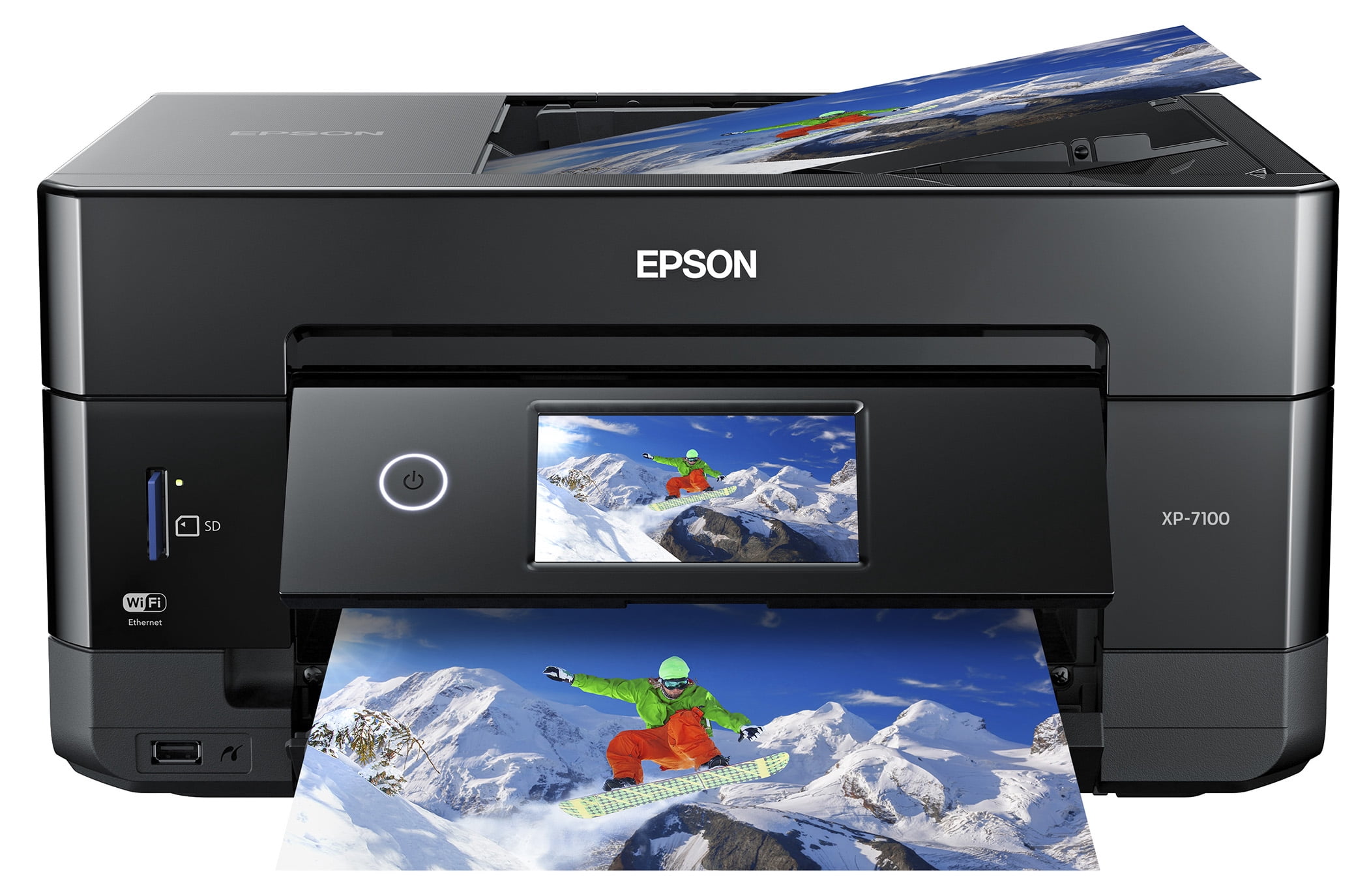 Epson Expression Premium XP-7100 Wireless Color Photo Printer with ADF, Scanner and Copier, Black, Small (Sold without manufacturer warranty)