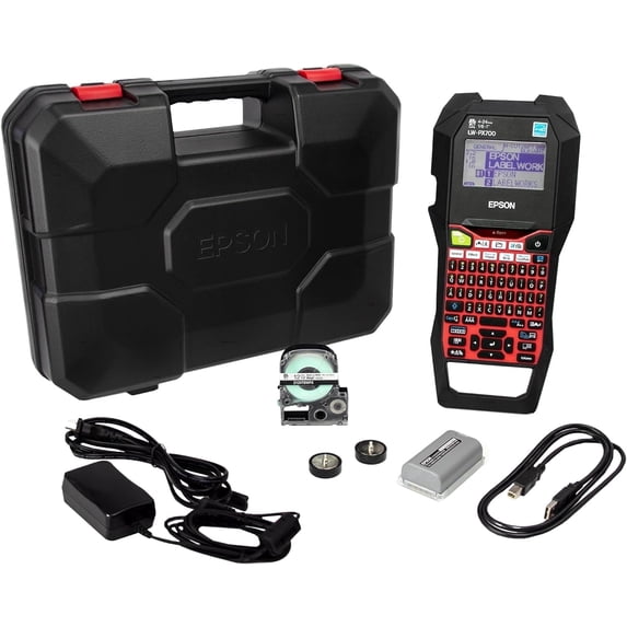 Epson LABELWORKS LW-PX700PCD Industrial Label Maker Kit with Accessories - Multiple Tape Types Compatible